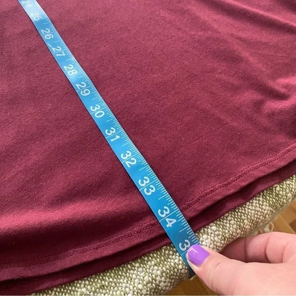 Johnny Was Calme Burgundy Red Flute Sleeve Pom Pom Swing Dress Small - Picture 12 of 14